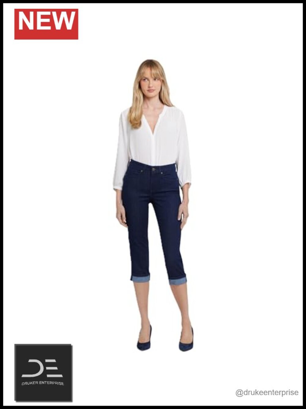 NYDJ Marilyn Straight Crop Cuffed Slimming Jeans Women's Denim